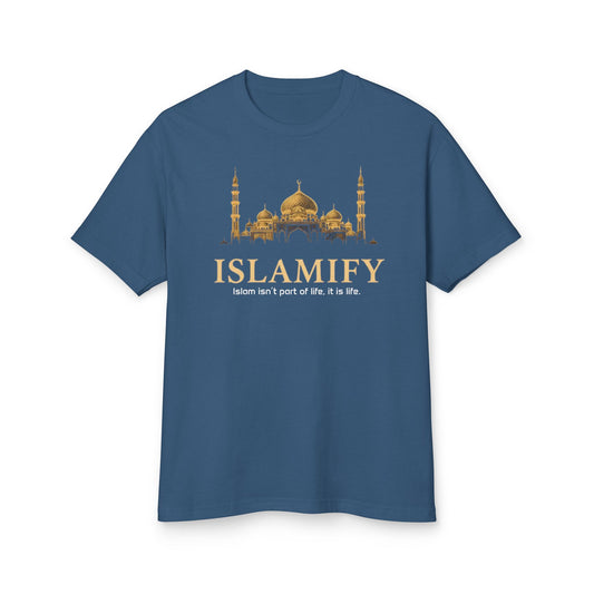Islamify Unisex Heavyweight Tee, Comfortable Cotton Top, Islamic Faith Shirt, Perfect for Ramadan, Thoughtful Gift for Muslims
