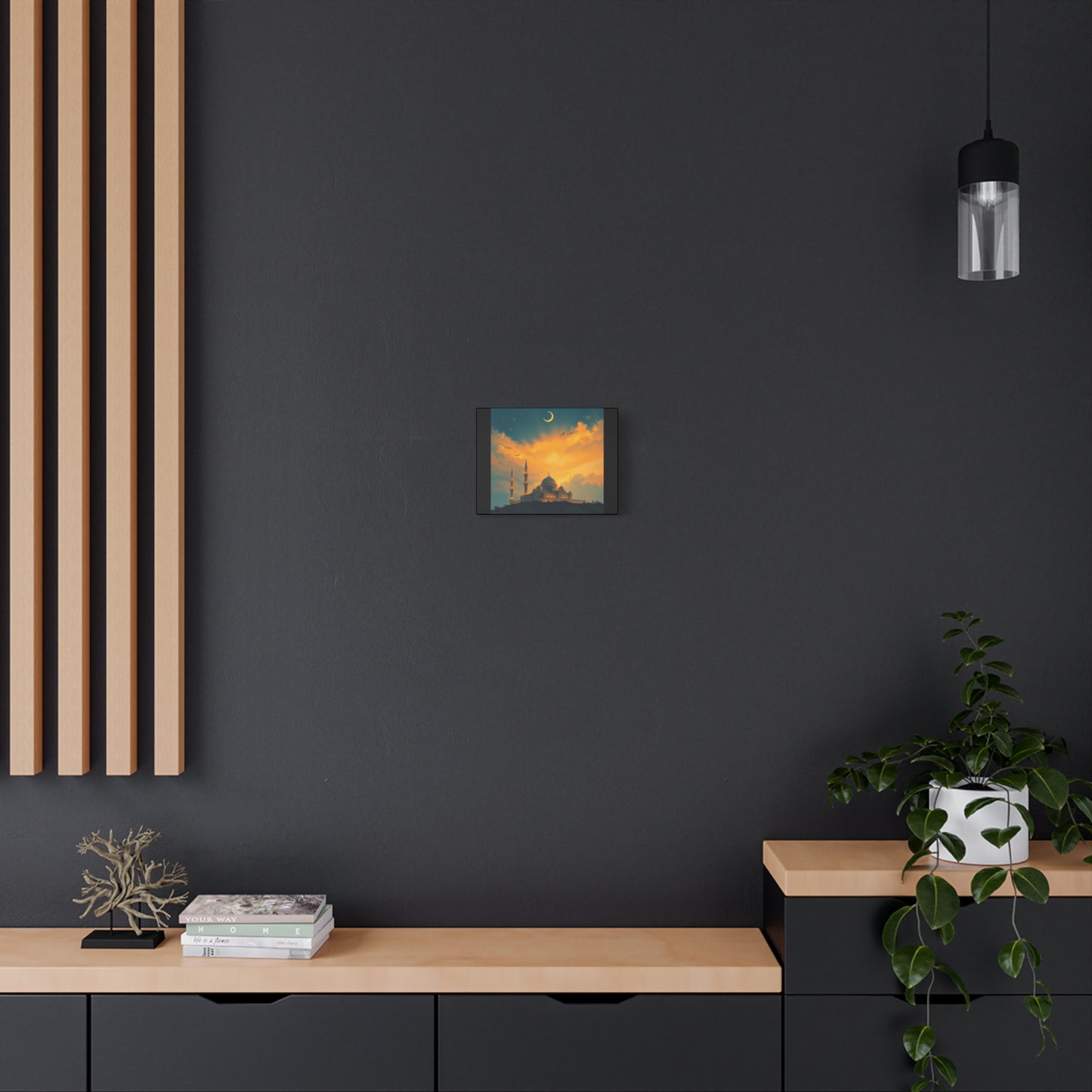 Stretched Canvas Wall Art, Peaceful Islamic Landscape, Home Decor, Ramadan Decoration, Gift for Art Lovers, Unique Wall Hanging