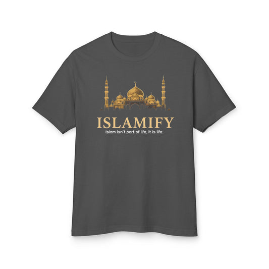Islamify Unisex Heavyweight Tee, Comfortable Cotton Top, Islamic Faith Shirt, Perfect for Ramadan, Thoughtful Gift for Muslims