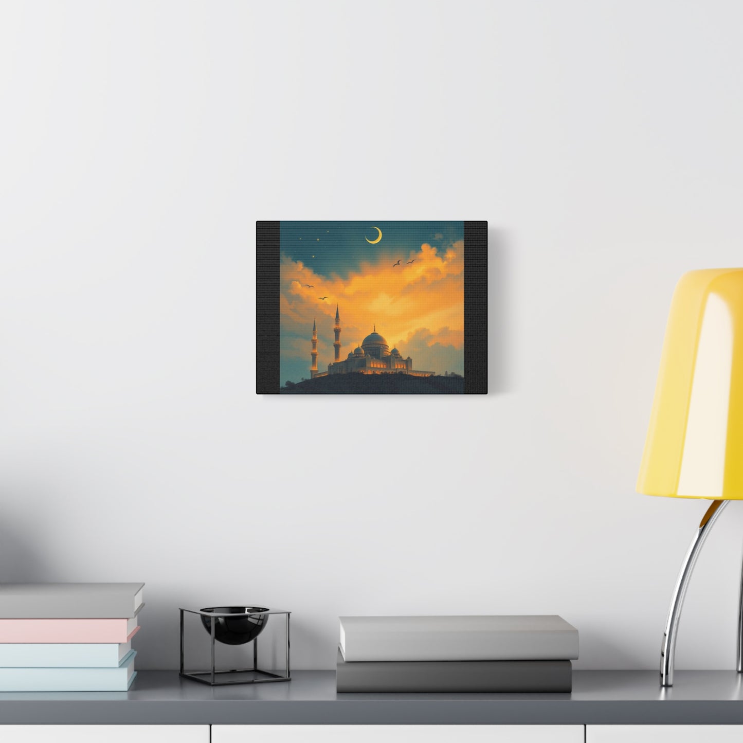 Stretched Canvas Wall Art, Peaceful Islamic Landscape, Home Decor, Ramadan Decoration, Gift for Art Lovers, Unique Wall Hanging