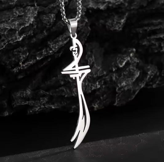Stainless Steel Islam Muslim HZ Zulfiqar Sword Necklace
