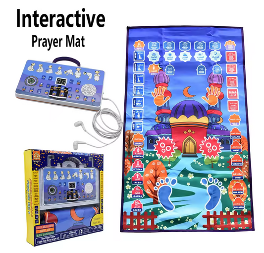 Interactive Talking Prayer Mat – Educational Islamic Rug for Kids